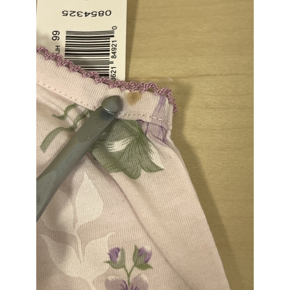 Barbizon Nightgown & Robe Set NWT Sz Large Floral Lilacprint Vtg Lace Smocking - Picture 16 of 16